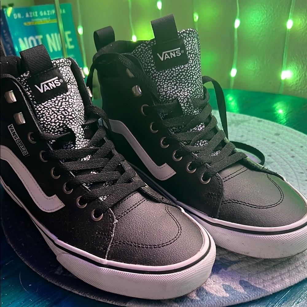 Vans Black and White High-Top Sneakers